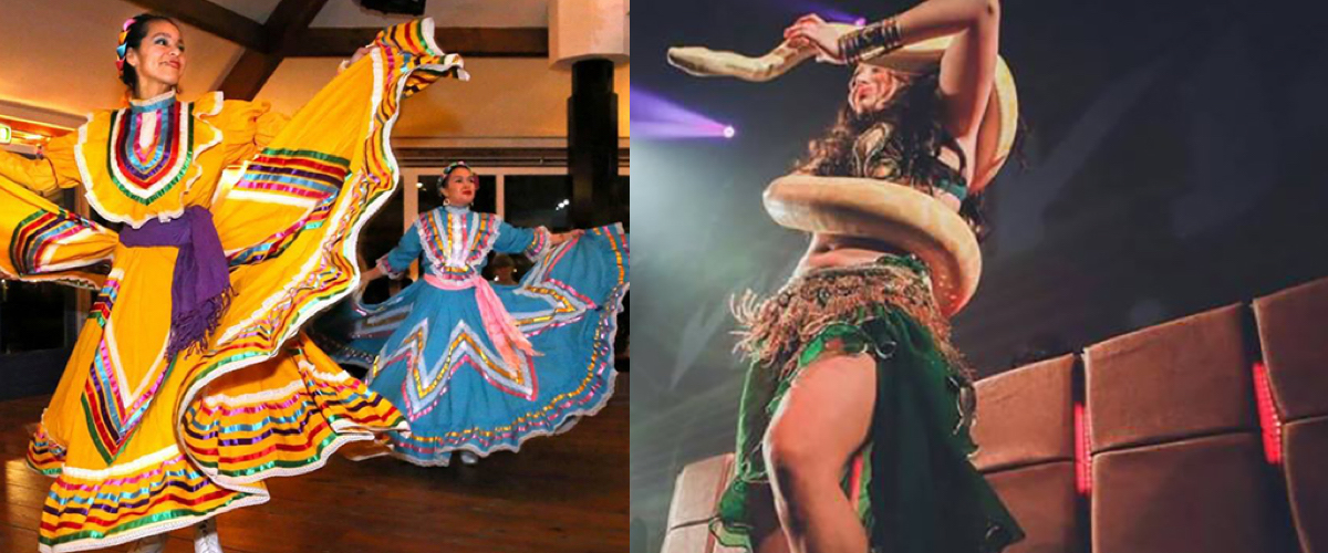 Dansen uitgevoerd door de Mexicaanse danseressen